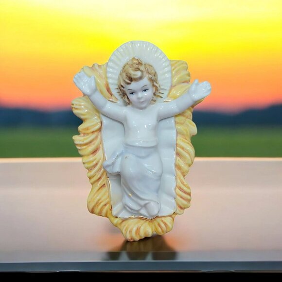 Italian Porcelain Hand Painted Child Jesus - Picture 1 of 10